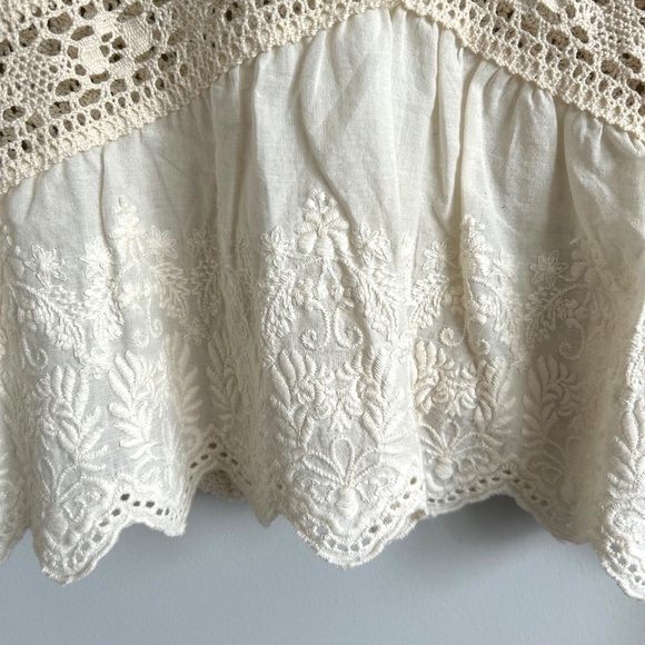 Zara knit lace top, off white, long sleeves - Picture 5 of 10